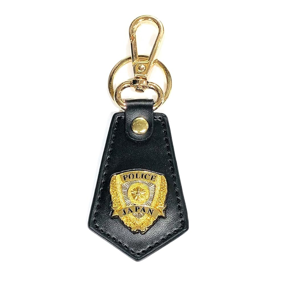 Amazon.co.jp: 警察グッズ 本革製キーホルダーPOLICEエンブレム